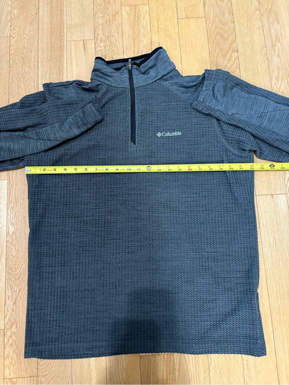 Columbia Mens Waffle Knit Half Zip Pullover Technical Fleece Gorpcore Gray L - Picture 7 of 9